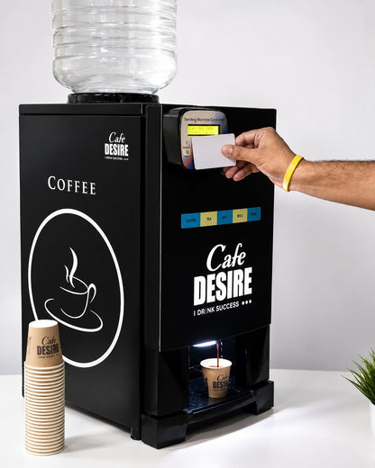 Double Option LED RFID Tea & Coffee Vending Machine
