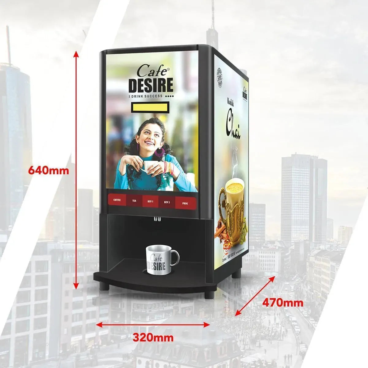 Coffee Machine 4 Lane Multi Water Inlet Coffee and Tea Vending Machine