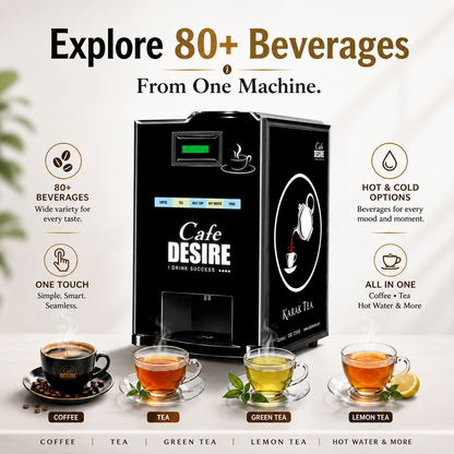 Double Option LED Tea & Coffee Vending Machine for Offices
