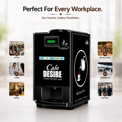 Double Option LED QR Tea & Coffee Vending Machine