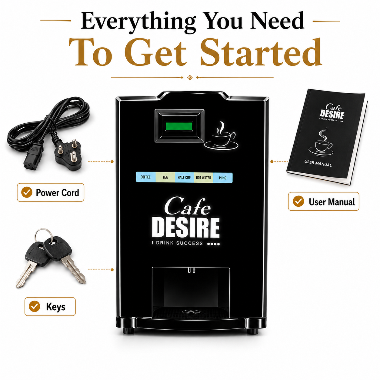 Double Option LED QR Tea & Coffee Vending Machine
