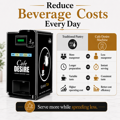 Double Option LED QR Tea & Coffee Vending Machine