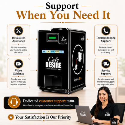Double Option LED Tea & Coffee Vending Machine for Offices