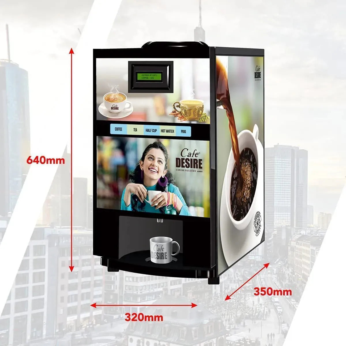 Coffee Machine 2 Lane | Two Beverage Options | Fully Automatic Coffee Tea Vending Machine 